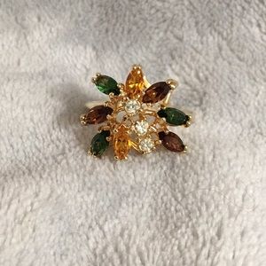 18KT HGE Multi Colored Fashion Ring, sz 8